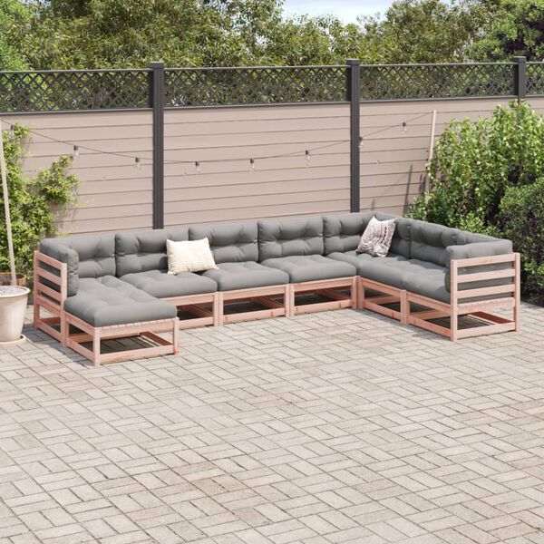 vidaXL Garden Sofa Set Reddish-brown Douglas fir wood Large Modular