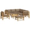 vidaXL Garden Lounge Set Taupe Bamboo Medium Modular Garden Lounge Set