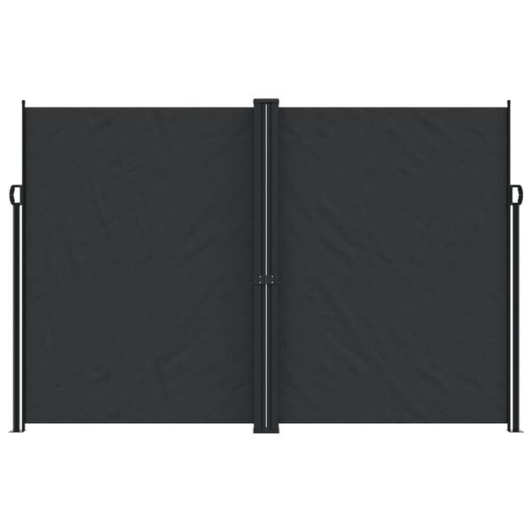 vidaXL Retractable Side Awning Black 100% polyester with PU coating