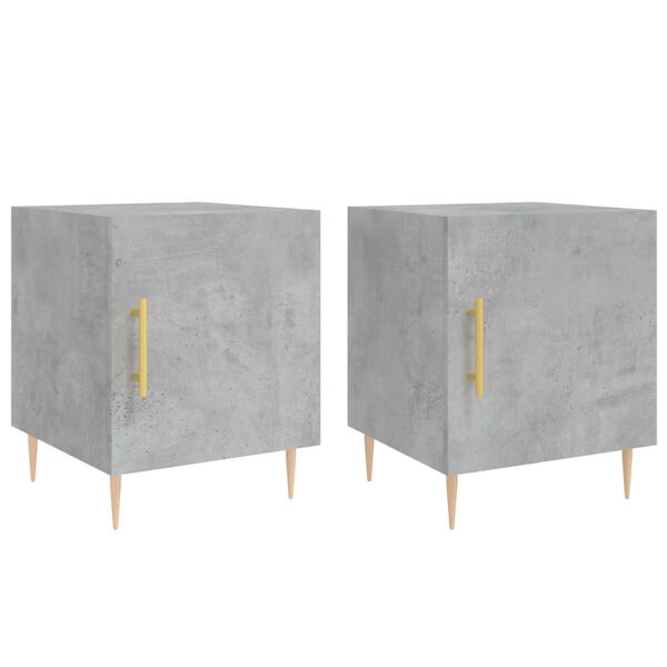 vidaXL Bedside Cabinet Set of 2 Concrete Grey Engineered wood