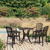 vidaXL Bistro Set Bronze Cast Aluminum Standard Decorative Inlays