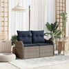 vidaXL Garden Sofa with Cushion 47.64 x 24.41 x 27.17 in Poly Rattan