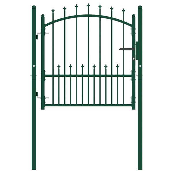 vidaXL Fence Gate with Spikes Steel 40.9x38.2" Green