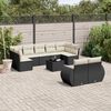 vidaXL Garden Sofa Set Black PE Rattan 10 Piece Set Adjustable Feet