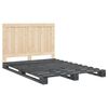 vidaXL Bed Frame Gray Solid Pine Wood 55.1 x 78.7 in Bed Frame