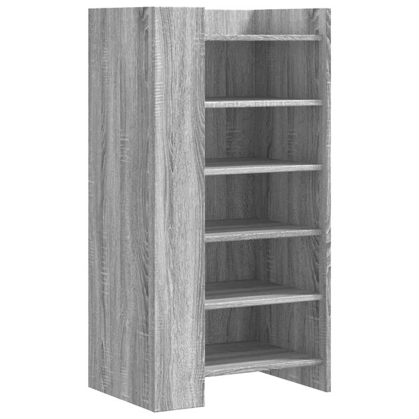 vidaXL Shoe Cabinet Grey Sonoma Engineered Wood 39.4 in tall