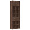 vidaXL Storage Cabinet Brown Oak Engineered Wood Tall Storage Cabinet