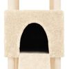 vidaXL Cat Tree Cream Engineered wood, Plush, Sisal 60.2 in tall