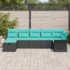 vidaXL Garden Sofa Set with Cushion with Storage 7 pcs Poly rattan