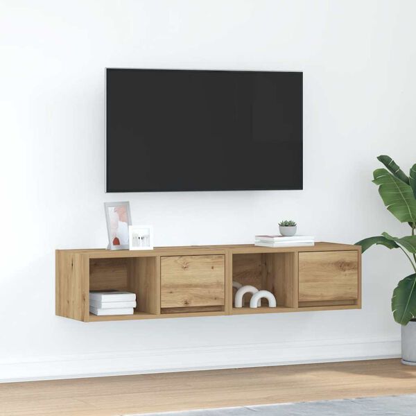 vidaXL TV Cabinet Set of 2 Artisan Oak Engineered wood Compact