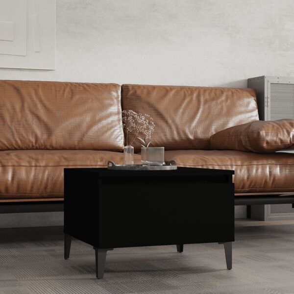 vidaXL Side Table Black Engineered wood 19.7 in x 18.1 in x 13.8 in