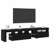 vidaXL TV Cabinet 2 pcs Black Oak 260 x 37 x 40 cm Engineered Wood