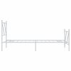 vidaXL Bed Frame White Steel Small Single Bed Frame Rectangular