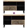 vidaXL Retro TV Cabinet Natural wood with black iron legs