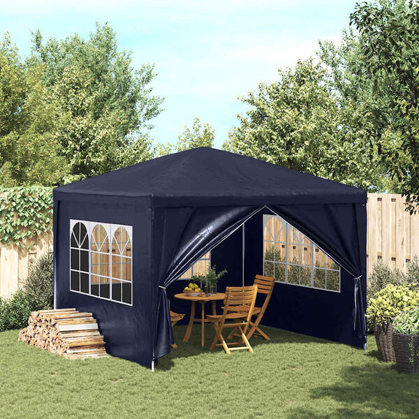 vidaXL Party Tent Blue Polyethylene roof and side panels