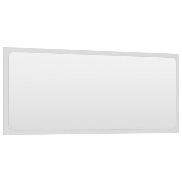 vidaXL Mirror White Engineered wood, acrylic Bathroom Mirror Rectangular