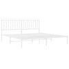 vidaXL Bed Frame White Steel Full Bed Frame Rectangular Traditional