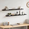 vidaXL Wall Shelf Set of 2 Black MDF 39.4x3.5x1.2 in Wall mounting