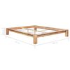 vidaXL Bed Frame Lacquered Oak Solid Oak Wood Double Durable Bed Frame