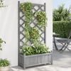 vidaXL Planter Grey Solid fir wood Medium Planters Planter