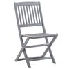 vidaXL Outdoor Chair Set of 8 Grey Solid acacia wood Medium
