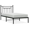 vidaXL Bed Frame Black Powder-Coated Steel 31.5 x 79 in Bed Frame