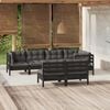 vidaXL Garden Lounge Set Black, Anthracite Solid pine wood, 100% polyester