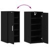 vidaXL Shoe Cabinet Black Oak Engineered Wood Small Wall mounting