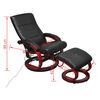 vidaXL Massage Chair with Footstool Black Faux Leather