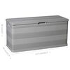 vidaXL Outdoor Storage Box Light Grey Polypropylene 46.1x17.7x22.0 in