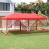 vidaXL Folding Party Tent with Sidewalls Red 9.8'x19.7'