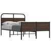 vidaXL Bed Frame Brown Oak Steel Full Rectangular Traditional