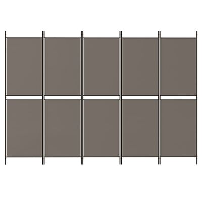 vidaXL 5-Panel Room Divider Anthracite 98.4"x70.9" Fabric