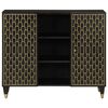 vidaXL Side Cabinet Black Solid Mango Wood Medium Cabinet Rectangular