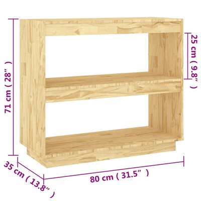 vidaXL Book Cabinet 31.5"x13.8"x28" Solid Wood Pine