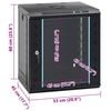 vidaXL Network Cabinet Black 20.87 x 17.72 x 23.62 in Steel