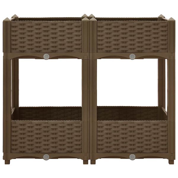 vidaXL Raised Bed Brown Polypropylene 31.5x15.7x28.0 in Durable