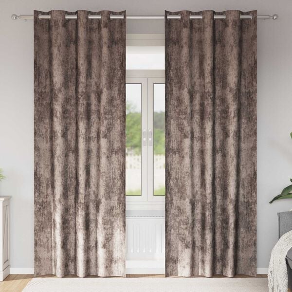 vidaXL Velvet Curtains 2 pcs Cappuccino 102.36 x 55.12 in Velvet