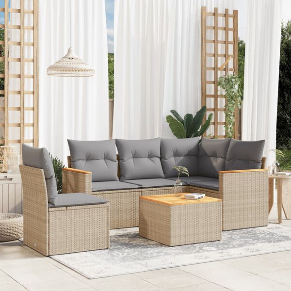 vidaXL Garden Sofa Set Mix Beige and Light Grey