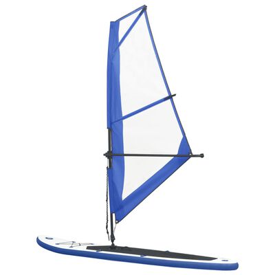 vidaXL Inflatable Stand Up Paddleboard with Sail Set Blue and White