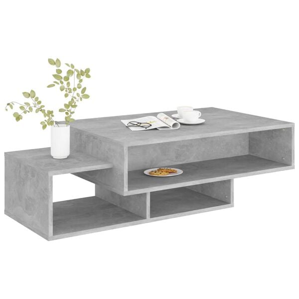 vidaXL Coffee Table Concrete Grey Engineered Wood 41.3 x 21.7 x 12.6 in