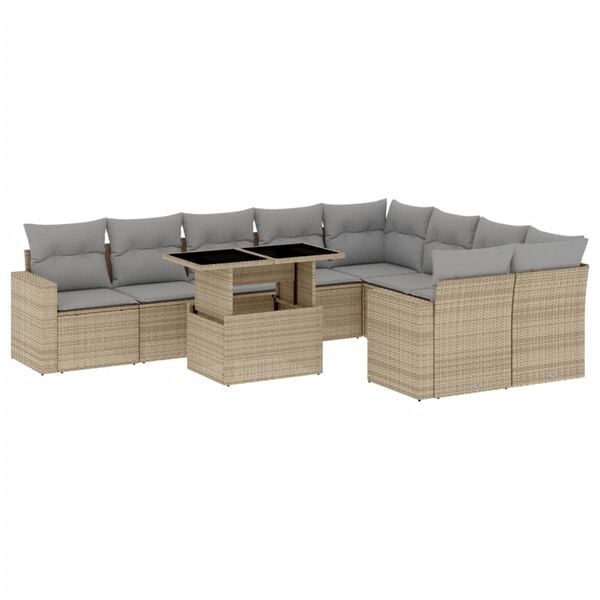vidaXL Garden Sofa Set Beige