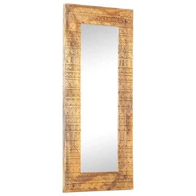 vidaXL Hand-Carved Mirror 43.3"x19.7"x4.3" Solid Mango Wood