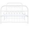 vidaXL Bed Frame White Steel Twin Bed Bed Frame Rectangular