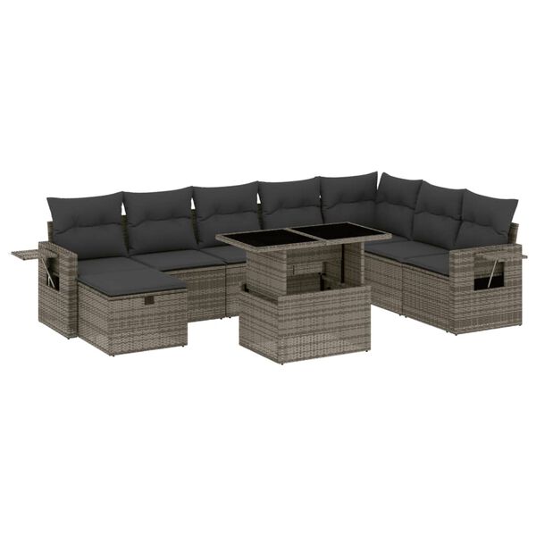 vidaXL Garden Sofa Set Grey, Dark Grey