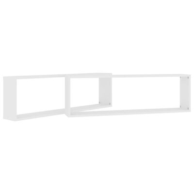 vidaXL Wall Cube Shelves 2 pcs White 39.4"x5.9"x11.8" Engineered Wood