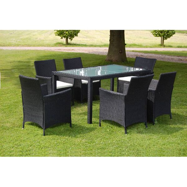 vidaXL Garden Furniture Set Black PE Rattan Medium Removable Covers