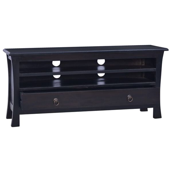 vidaXL TV Stand Light Black Coffee 39.4"x11.8"x17.7" Solid Wood Mahogany