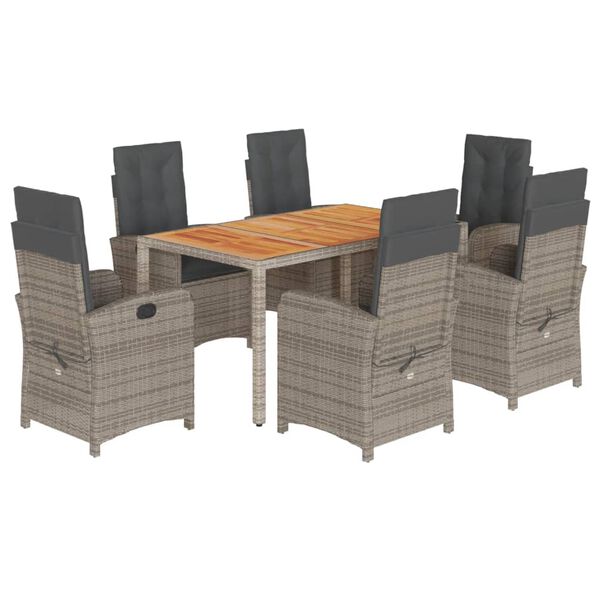 vidaXL Garden Dining Set Grey