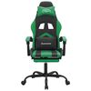vidaXL Gaming Chair with Footrest Black and Green Faux Leather